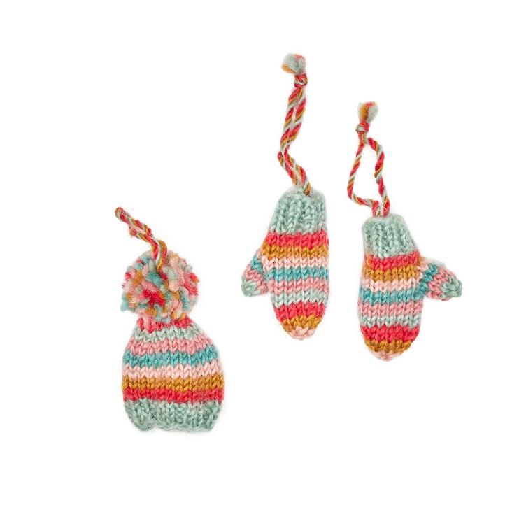 Anhängerset Strickmütze & Handschuhe