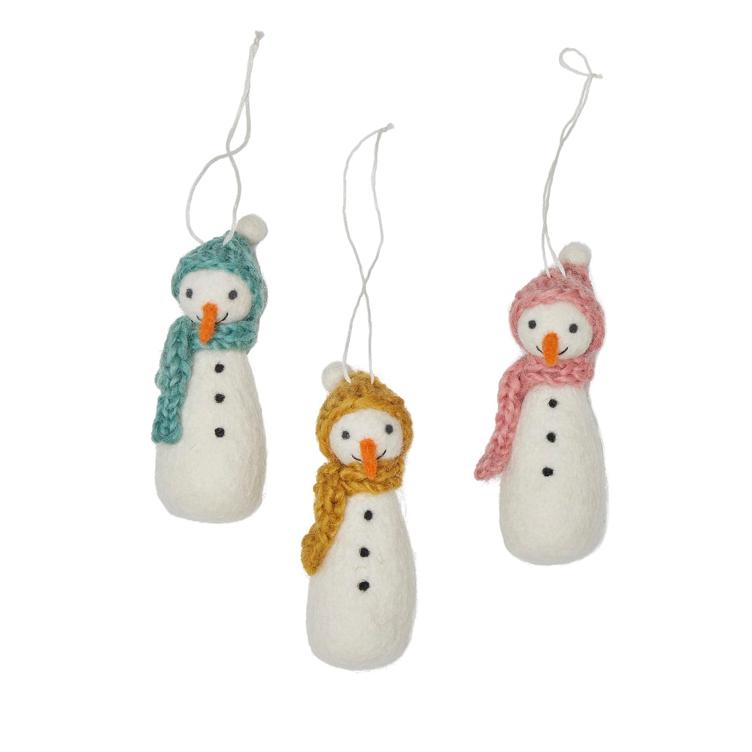 Filz Hänger Snowman 3er Set