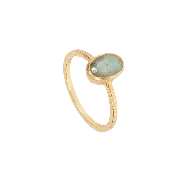 Fingerring Matt Facetted Oval Small