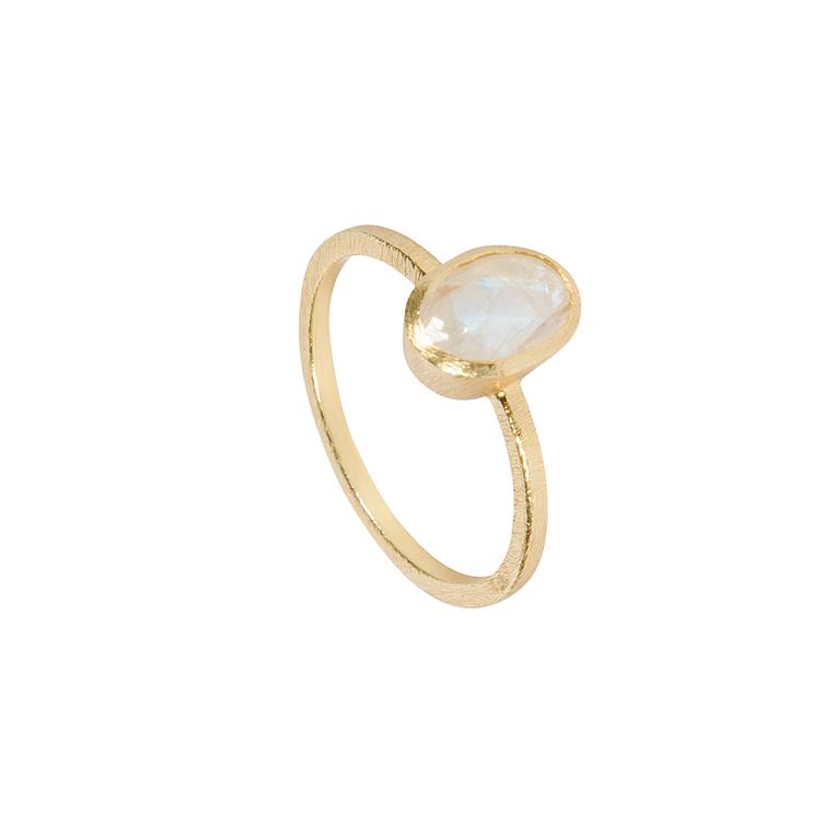 Fingerring Matt Facetted Oval Small