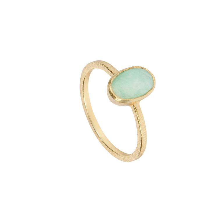 Fingerring Matt Facetted Oval Small