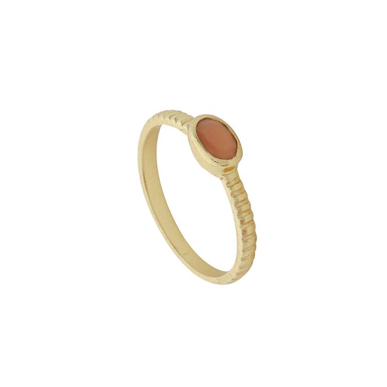 Fingerring Tiny Oval Stone