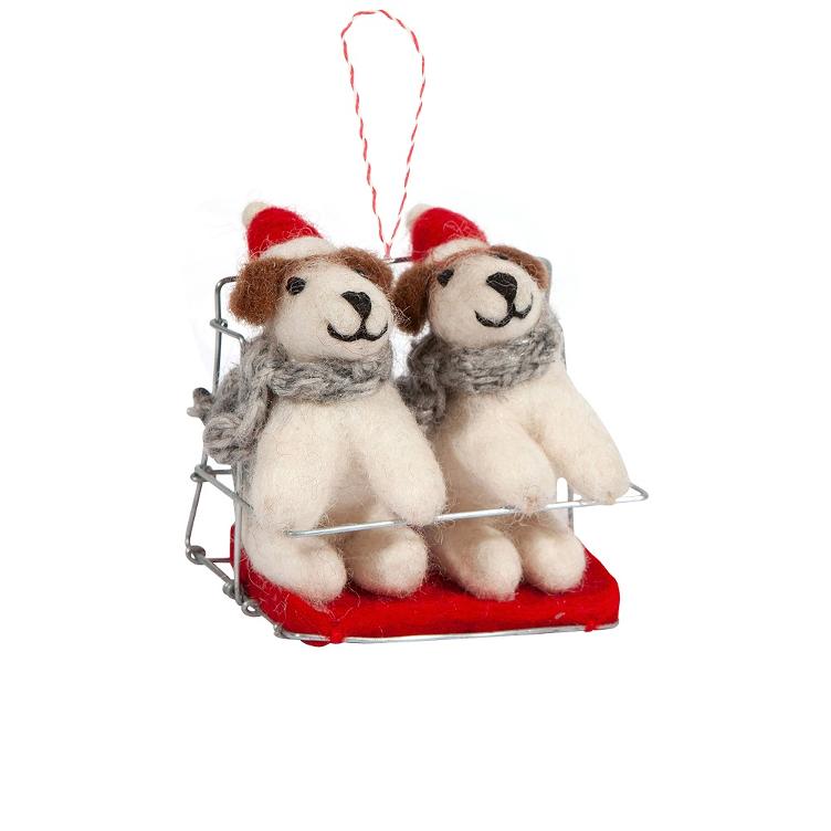 Filz Hänger Dog Duo on Skilift