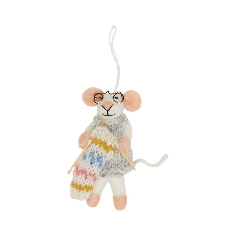 Filz Hänger Knitting Mouse