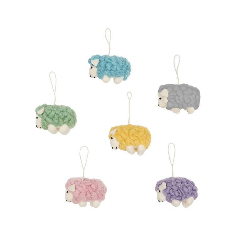 Filz Hänger Colour Sheep 6er Set