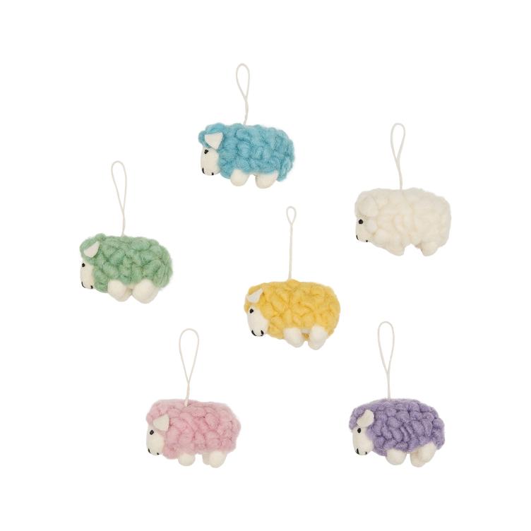 Filz Hänger Colour Sheep 6er Set