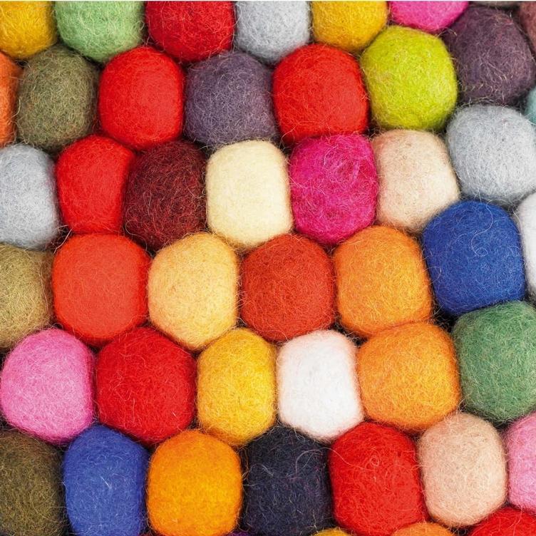 Filz Teppich Ball multicolour - 0