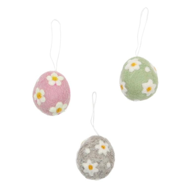 Filz Hänger Flower Egg 3er Set