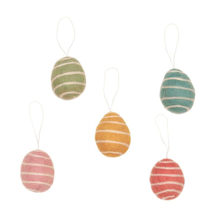 Filz Anhänger Spiral Egg 5er Set