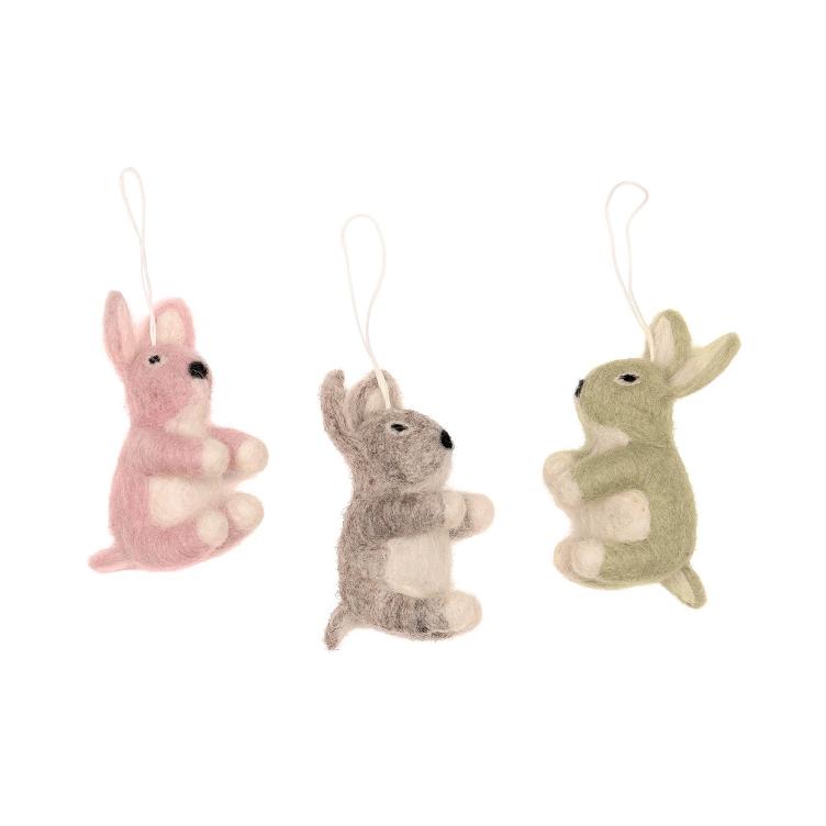Filz Anhänger Rabbit 3er Set