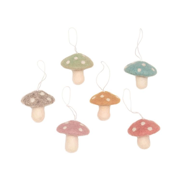 Filz Anhänger Mushroom 6er Set