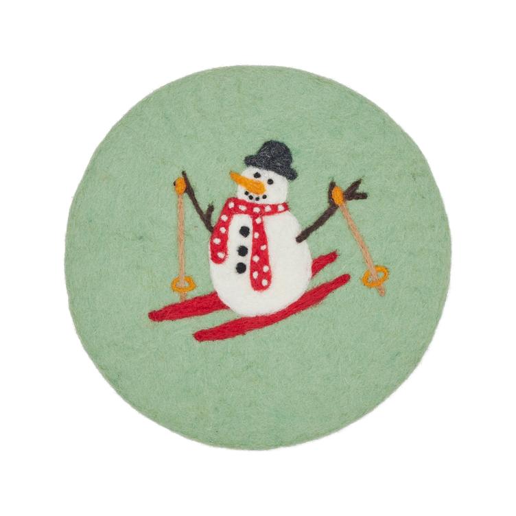 Filz Untersetzer Snowman
