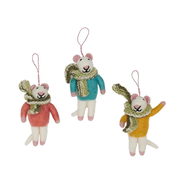 Filz Hänger Scarf Mouse Trio