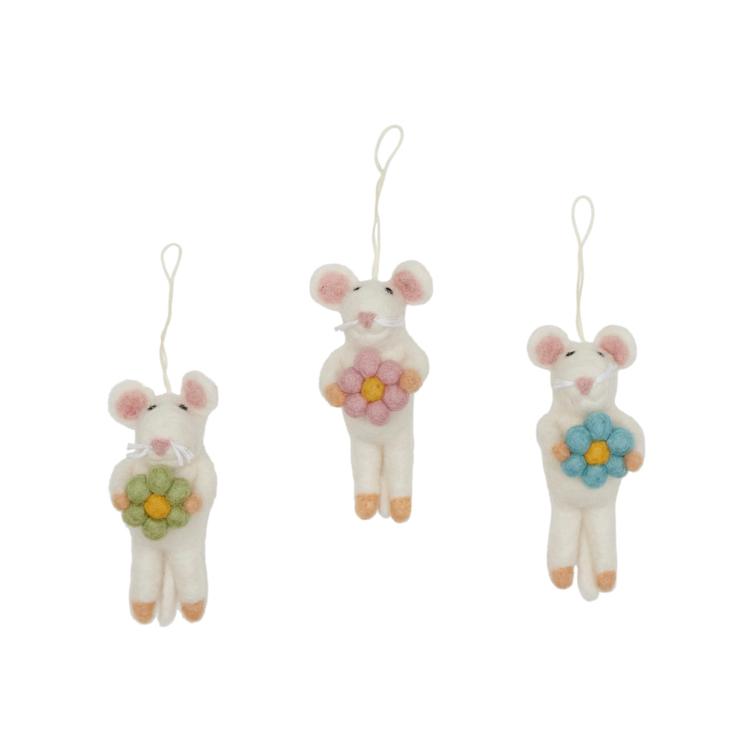 Filz Hänger Flower Mouse Trio