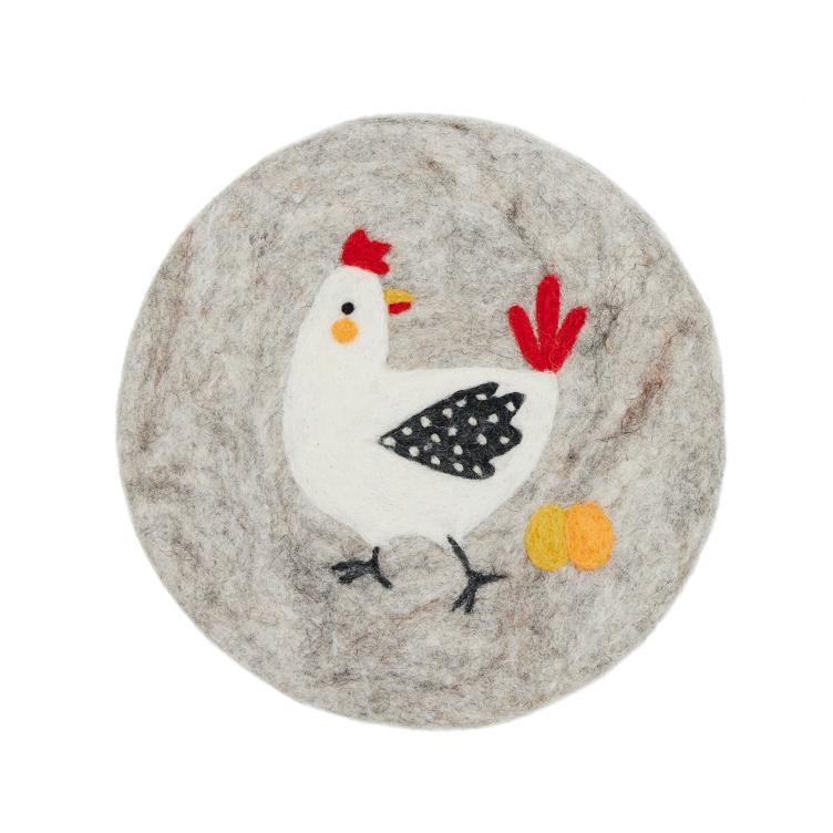 Filz Untersetzer Dotted Chicken