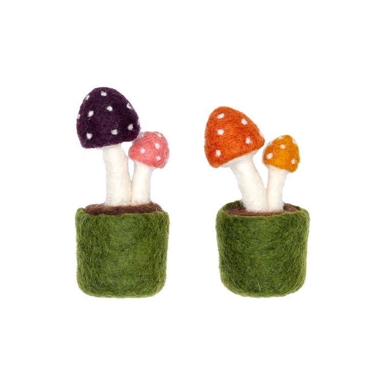 Filz Deko Mushroom 2er Set