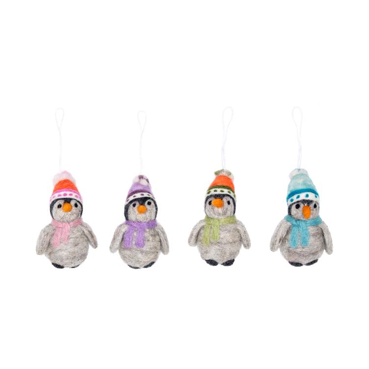 Filz Hänger Baby Penguin 4er Set