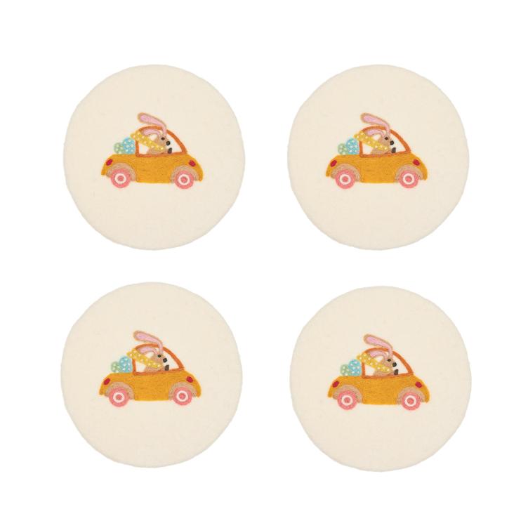 Filz Untersetzer Car Bunny 4er Set