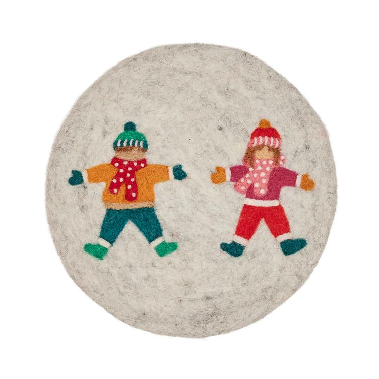 Filz Untersetzer Winter Kids