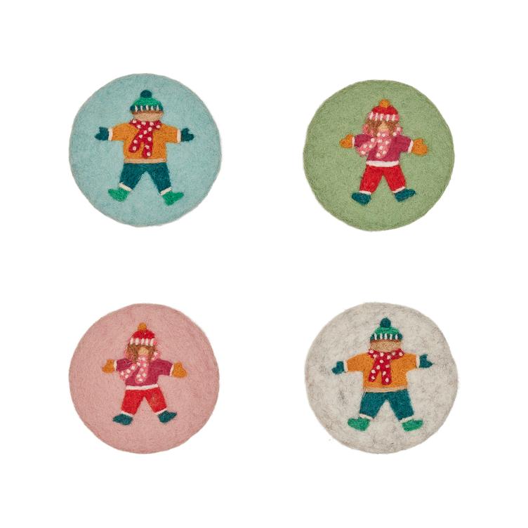 Filz Untersetzer Winter Kids 4er Set