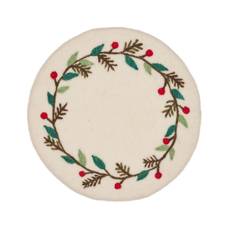 Filz Untersetzer Christmas Wreath