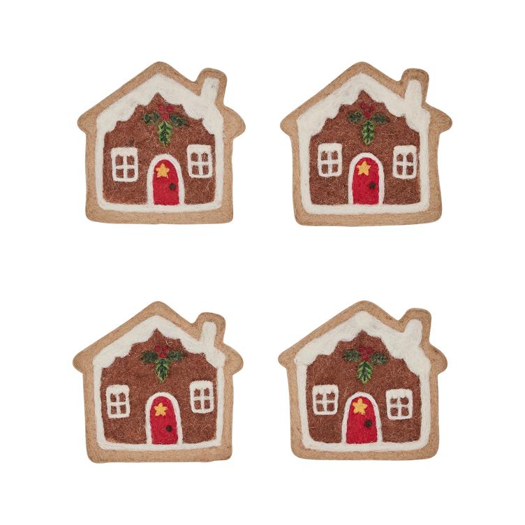 Filz Untersetzer Gingerbread House 4er Set