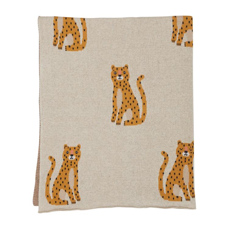 Strickdecke Sitting Leopard